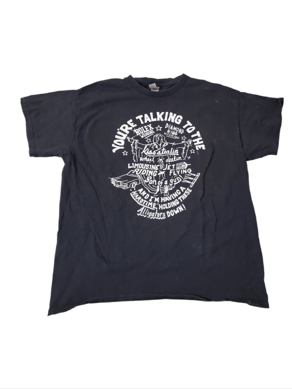 WWE Ric Flair Black You're Talking To Diamond Ring Wearing T-shirt Large